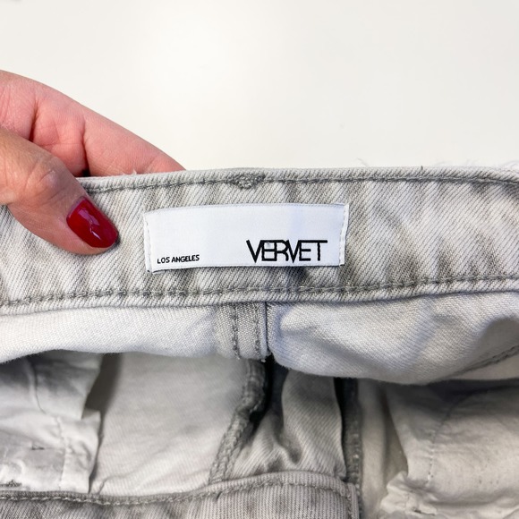 Vervet Womens (25) Rigid Mom Jeans Distressed High Rise 27" Gray Cotton - Picture 9 of 12